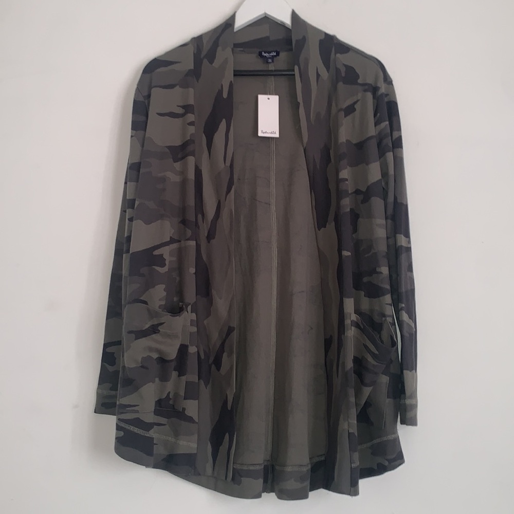 Splendid | Camo Long Cardigan Green New